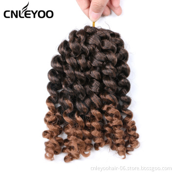 Mixed Brown Wand Curl Crochet Hair 8 Inch 22 Roots Jamaica Bounce Crochet Braids For Women